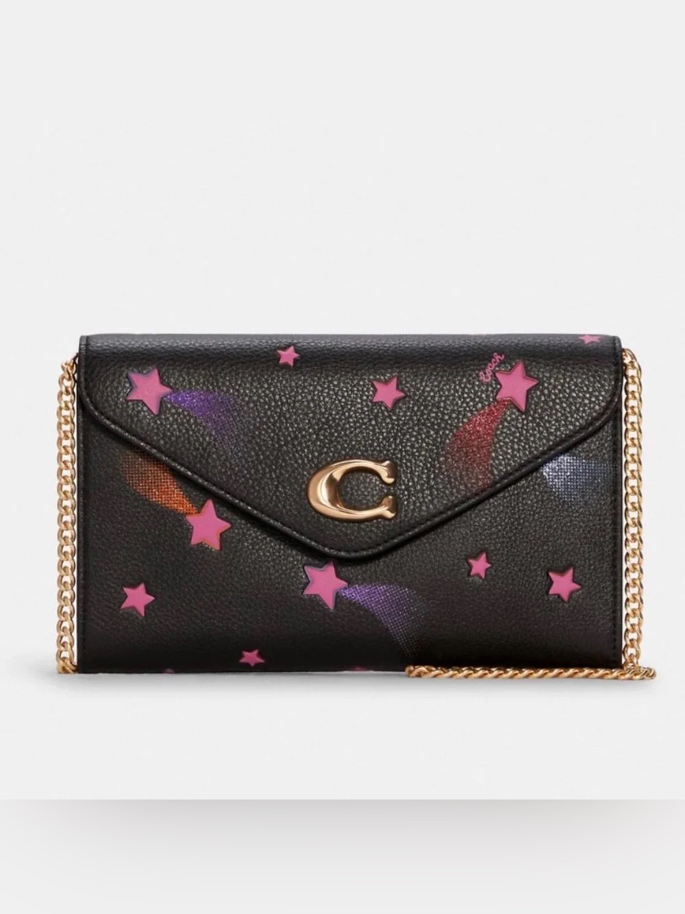 🍒NEW Coach Tammie Clutch Crossbody With Disco Star Print Convertible Bag🍒
